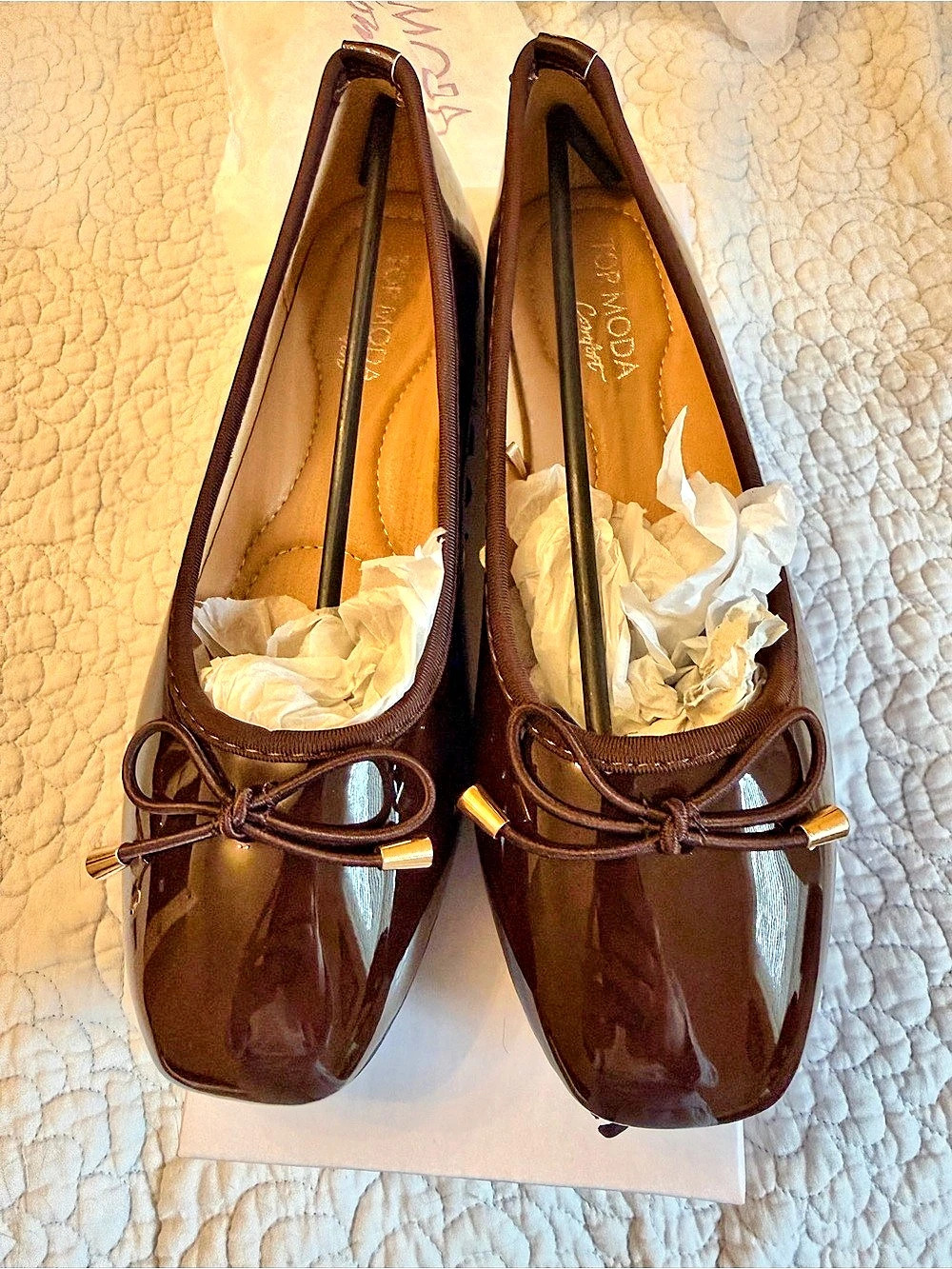 NWB - Top Moda DOROTHY-4 Brown Ballet Flats US 6.5